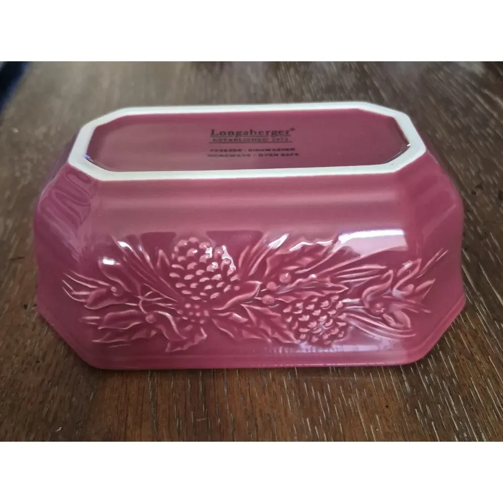 Longaberger Pottery Paprika Mini Small Loaf Bread Pan Woven Traditions